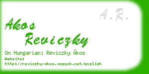 akos reviczky business card
